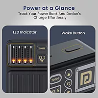 Portronics Luxcell B 20K – 20000mAh Power Bank, 22.5W Output (Black) offers high capacity and fast charging, perfect for on-the-go power needs. Sleek design and reliable performance.