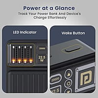 Portronics Luxcell Bind 20k 20000mAh Powerbank with 22.5W Fast Charging, in-Built Type C PD(Input & Output)