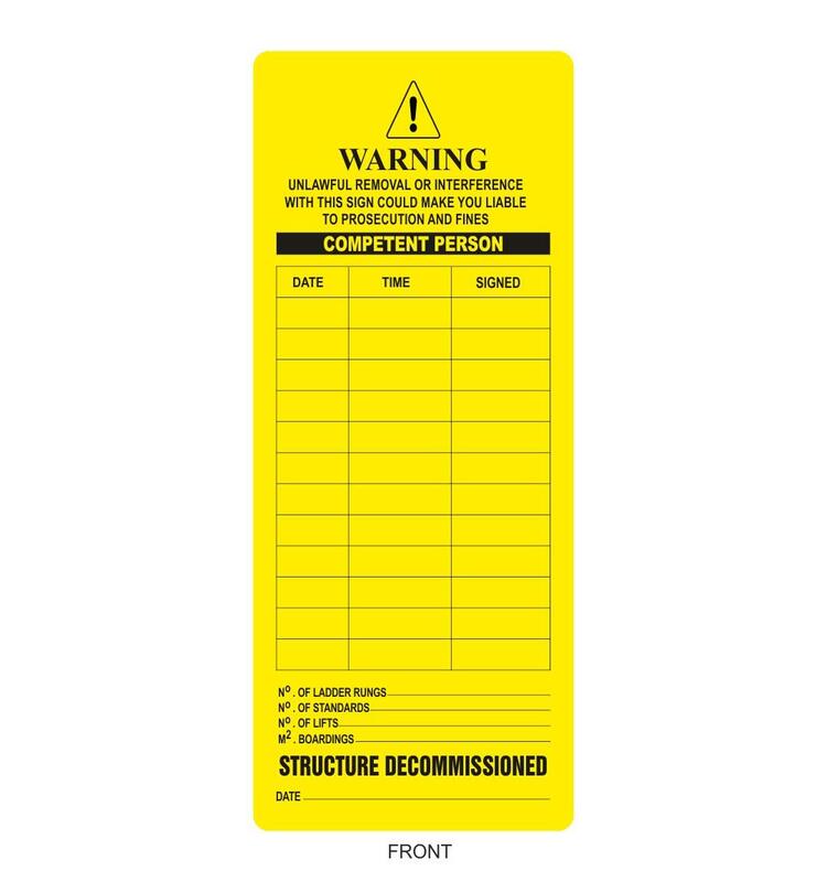 Scaffolding Tag - Green & Yellow