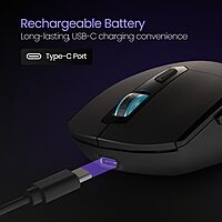 Portronics Toad One Black – Dual Mode RGB Mouse features wireless and wired connectivity, customizable RGB lighting, ergonomic design, and high precision for gamers and professionals alike.