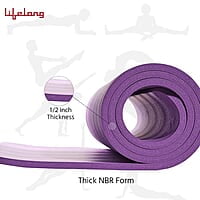 Lifelong Foam 13mm Extra Thick Yoga and Exercise Mat with Carrying Strap, Medium
