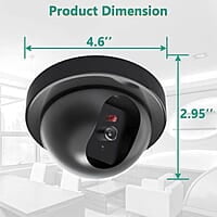 Fake Wired Security CCTV Dome Camera with Flashing Red LED Light Fake Wired Security CCTV Dome Camera with Flashing Red LED Light
