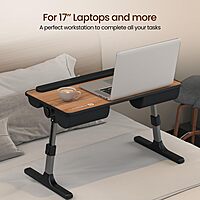 Portronics My Buddy Z – Foldable Brown Laptop Table | Portable, Adjustable & Perfect for Work Anywhere