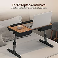 POR 2054 My Buddy Z Portable Laptop Table – Height & Angle Adjustments | Brown | 1 Year Warranty