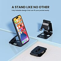Portronics Modesk Flex Mini Mobile Stand – All Metal Body | Adjustable Angles| Black