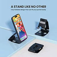 Portronics Modesk Flex Mini Mobile Stand – All Metal Body | Adjustable Angles| Black