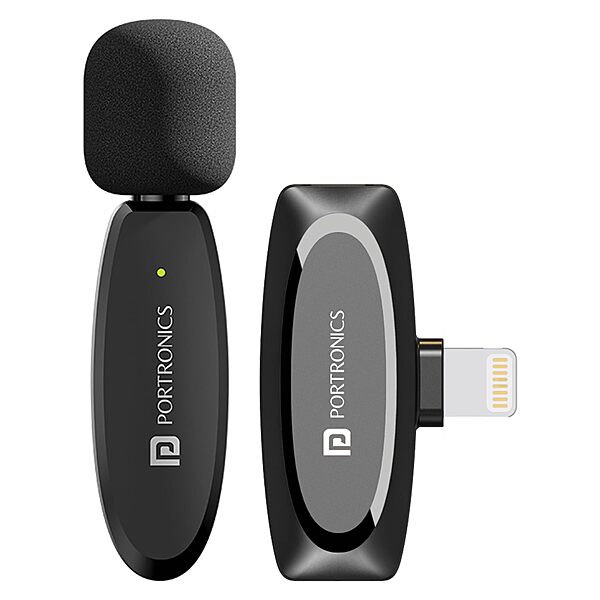 Portronics Dash 7 – 8-Pin Wireless Mic for iPhone & iPad offers crystal-clear audio, easy connectivity, and compact design, making it perfect for content creators and on-the-go recording.