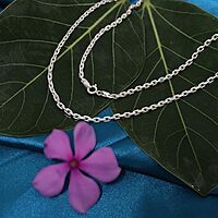 Silver Chain with Green Stone Pendant