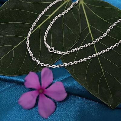 Silver Chain with Green Stone Pendant