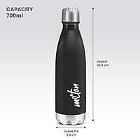 MILTON Shine 800 Stainless Steel Water Bottle, 700 ml Single walled  Leak Proof
