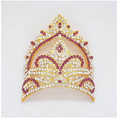 God Ornament God,Goddess Red Stone Crown(or) kireedam God Ornament God,Goddess Red Stone Crown(or) kireedam