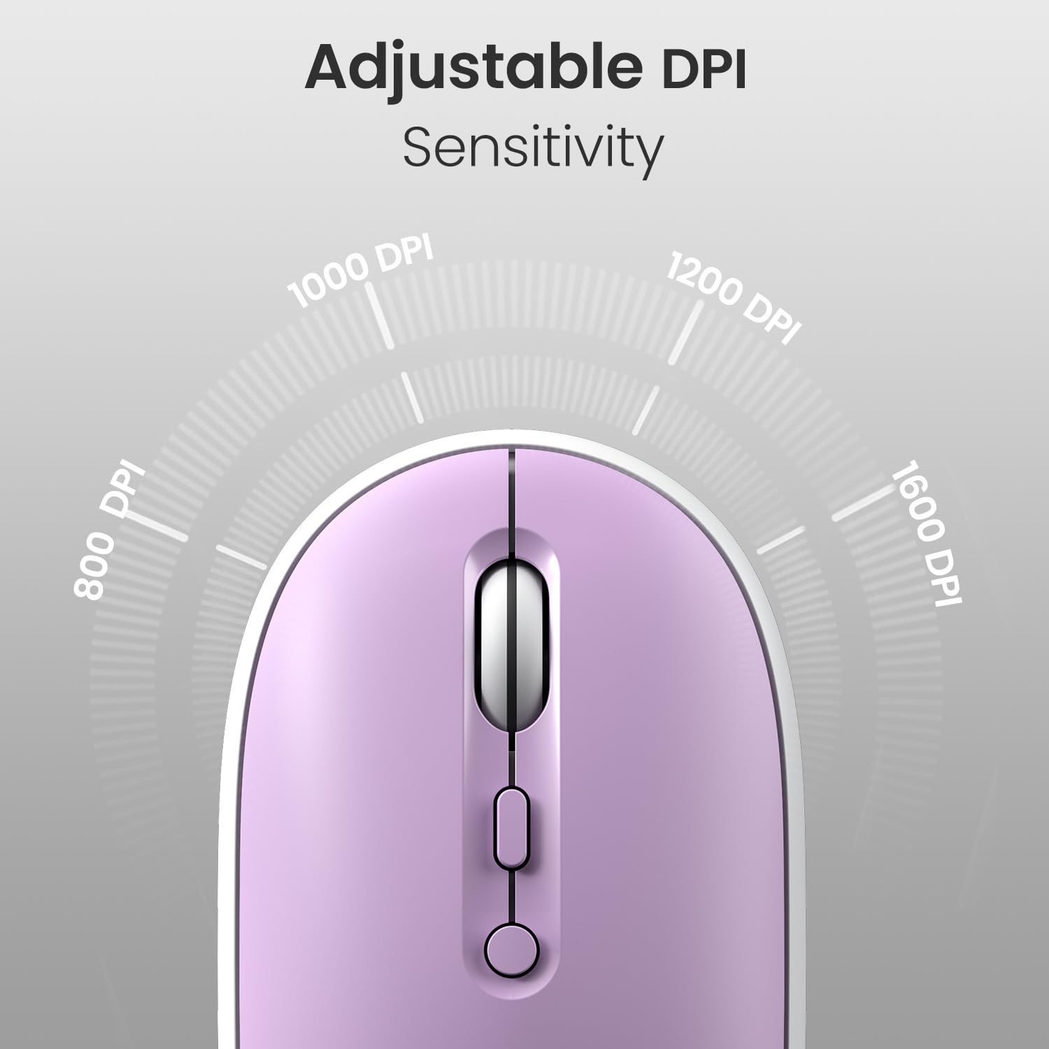 Portronics Toad II Bluetooth Mouse – Dual Mode  |  DPI up to 1600 | Purple | 1 Year Warranty