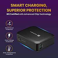 Portronics PowerPulse 30 – 10000mAh 30W Nano Power Bank (Black) offers fast charging, compact design, and high capacity. Perfect for on-the-go charging of smartphones and devices.