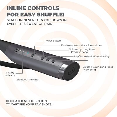 Just Corseca Stallion Wireless Neckband – BT 5.0 | 100H Playtime | Dual Pairing