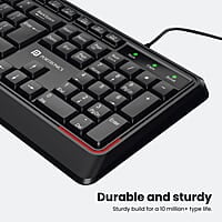 Portronics Ki-Pad USB Wired Keyboard with 104 Keys, 12 Fn Shortcut Keys, Rupee Symbol (₹) Key, 1.5 m Long Cable, 10 Million Keystrokes Long Life for PC, Laptop & USB-Supported Devices