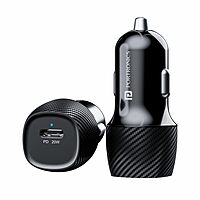 Portronics 20W Type-C PD Car Charger Fast Charging for iPhones & Android Devices Black