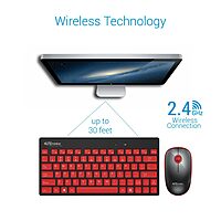 Portronics Key 2 Wireless Keyboard & Mouse Combo – Black & Red | Reliable Wireless Combo |