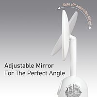 Portronics MOVO II 3-in-1 Wireless Charger with 5W Bluetooth Speaker & Makeup Mirror | 15W | White