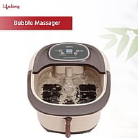 Lifelong LLM306 500W Electric Foot Spa Machine with 8 Manual Rollers, Digital Panel, Bubble Bath & Water Heating Technology