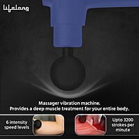Lifelong Gun Massager for Pain Relief - Massage Gun Machine for Fully Body - Gun Massager Rechargeable with 6 Speed Setting for Muscle Massage