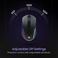 Portronics Toad One Black – Dual Mode RGB Mouse features wireless and wired connectivity, customizable RGB lighting, ergonomic design, and high precision for gamers and professionals alike.