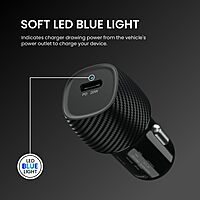 Portronics 20W Type-C PD Car Charger Fast Charging for iPhones & Android Devices Black