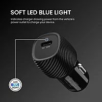 Portronics 20W Type-C PD Car Charger Fast Charging for iPhones & Android Devices Black