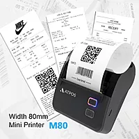 Atpos M80 80mm Portable Bluetooth Thermal Printer | Wireless Printing | 3 Inch