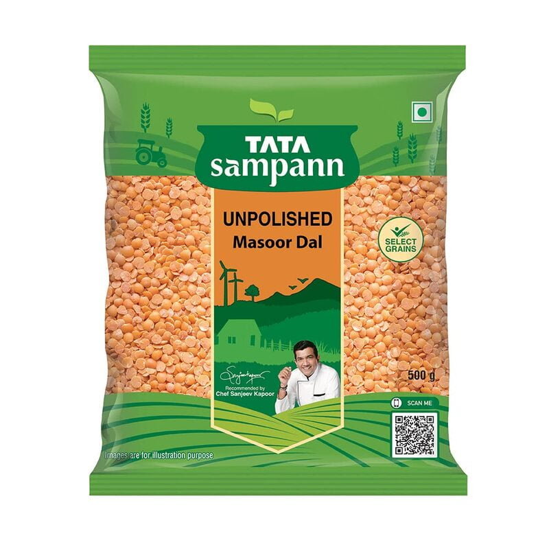Tata Sampann Unpolished Masoor Dal, 1 kg (2 packs of 500 g) Tata Sampann Unpolished Masoor Dal, 1 kg (2 packs of 500 g)