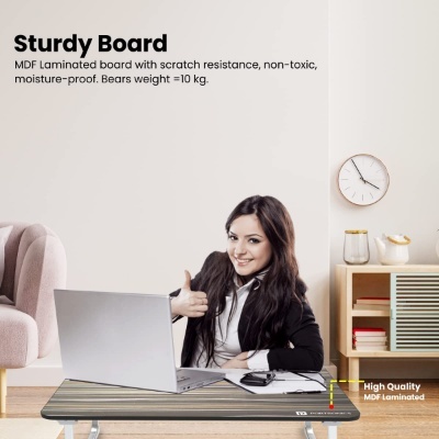 Portronics My Buddy J Portable/Foldable Laptop Table with Laminated MDF Board, Aluminium Legs, Anti-Skid Grip, Supports Upto 17 inch Laptop Portronics My Buddy J Portable/Foldable Laptop Table with Laminated MDF Board, Aluminium Legs, Anti-Skid Grip, Supports Upto 17 inch Laptop