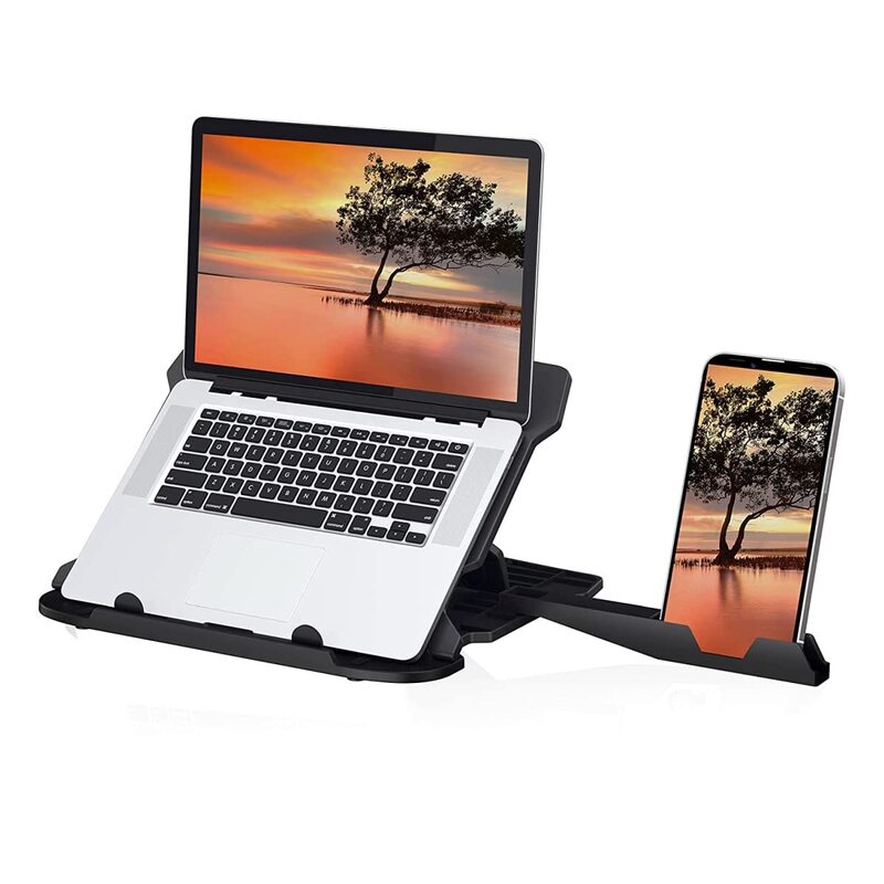 Portronics My Buddy Hexa 22 Laptop Stand – Portable Design | Rotating Base | Black | 1 Year Warranty