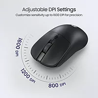 Portronics Toad 33 Wireless Mouse – 2.4GHz Wireless Receiver | Adjustable Sensitivity | Ergonomic Design | For Laptop, Desktop, PC, Mac | Black