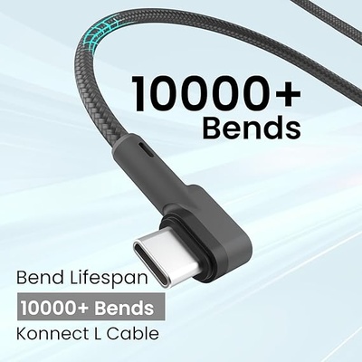 Portronics Konnect L POR-1081 Fast Charging 3A Type-C Cable 1.2Meter with Charge & Sync Function for All Type-C Devices (Grey)