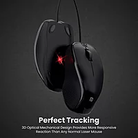 Portronics Toad 101 Wired Optical Mouse – 1200 DPI | USB Plug & Play | High Optical Tracking | 1.25m Cable | Black | PC & Laptop Use