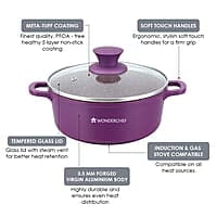 Wonderchef Granite Die-Cast Non-Stick 6-Piece Casserole Set with Lids Purple