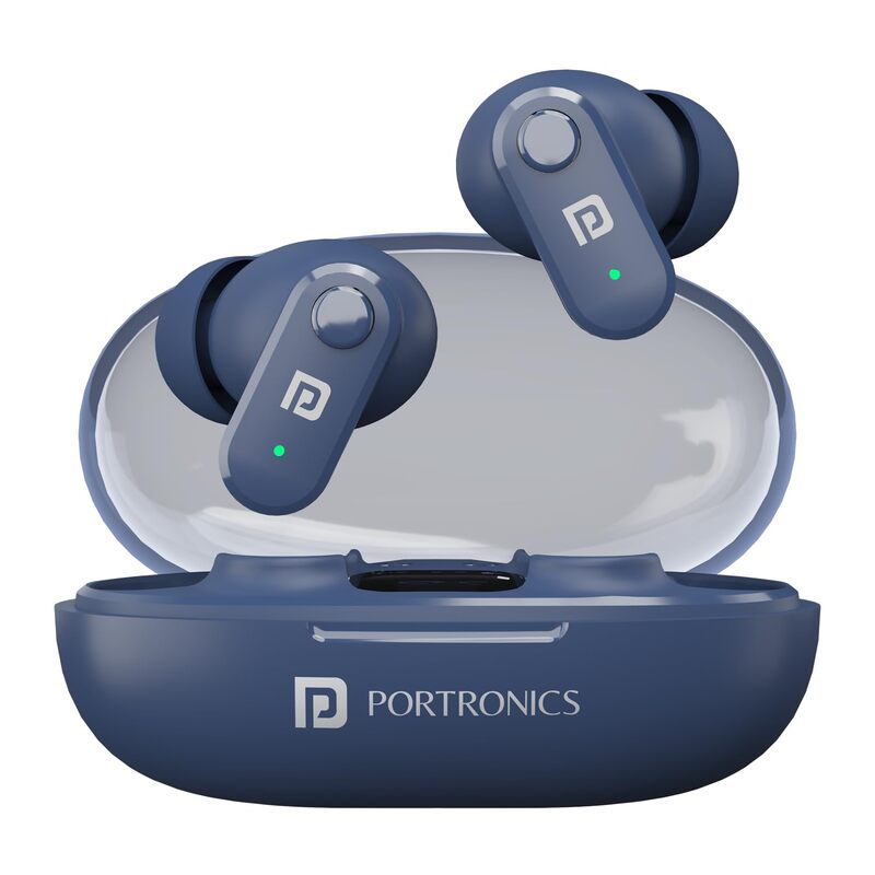 Portronics Twins S16 – TWS Earbuds, 24H Playtime, Blue. Enjoy seamless connectivity, superior sound quality, and a stylish design. Perfect for music lovers and on-the-go lifestyles!