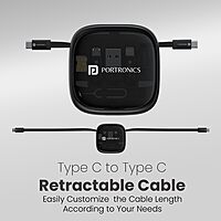 Portronics Snapcase 2 features a compact design, 60W fast charging, and multiple connectors, ensuring compatibility for various devices.