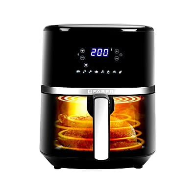 Faber 6L 1500W Digital Air Fryer Fry, Bake, Roast, Toast, Defrost, Grill & Reheat View Window