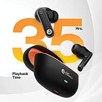 Just Corseca JC Silver TWS Earbuds – Bluetooth 5.4 | 10mm Drivers | 35H Playtime | Black & Orange