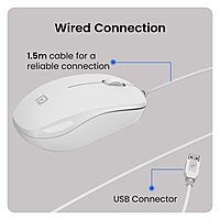 POR 2222 Toad 102 Wired Mouse – 1200 DPI | 1.25M USB Cable | White | 1 Year Warranty