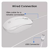 POR 2222 Toad 102 Wired Mouse – 1200 DPI | 1.25M USB Cable | White | 1 Year Warranty