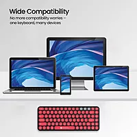 Portronics Bubble 2.0 Bluetooth + Wireless Keyboard – Black & Red | 1 Year Warranty