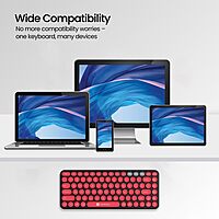 Portronics Bubble 2.0 Bluetooth + Wireless Keyboard – Black & Red | 1 Year Warranty