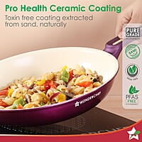 Wonderchef Bellagio Fry Pan  20 cm  1.1 L 3mm Thickness Non-Stick Ceramic Coating