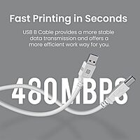 Portronics PrintLink 5 – USB-A to B Printer Cable, 5M, high-speed data transfer, durable design, compatible with various printers, ideal for home and office use, flexible and tangle-free.