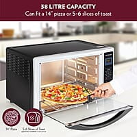 Borosil DigiPro 38 L Digital Oven Toaster & Grill, Convection Mode, 6 Pre-set Menus, Temperature Control, Chrome