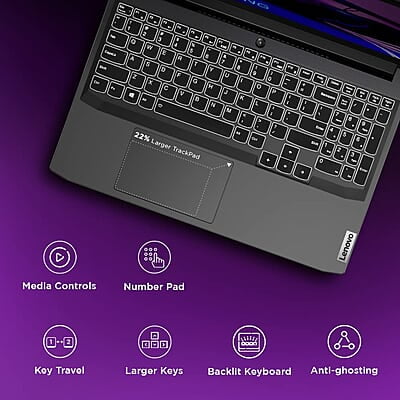 Lenovo IdeaPad Gaming 3 11th Gen Intel Core i5-11320H 15.6" (39.62cm) FHD IPS 144Hz Gaming Laptop (8GB/512GB SSD/Win 11/NVIDIA RTX 2050 4GB/Alexa/3 Month Game Pass/Shadow Black/2.25Kg), 82K101PBIN