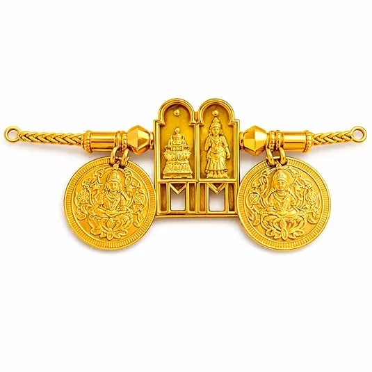 Traditional Lakshmi Dollar Pendant for Mangalsutra | Gold Plated Thirumangalyam Pendant for Women
