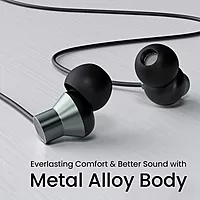 Portronics Conch Tune A – 3.5mm Earphones with Mic, featuring a durable braided cable for tangle-free use, delivering clear sound quality and comfort for an enhanced listening experience.