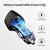 Portronics 51W Car Charger | Dual Output USB & Type-C PD | Fast charging for multiple devices | Compact design | Ideal for travel | Compatible with smartphones, tablets, and more.